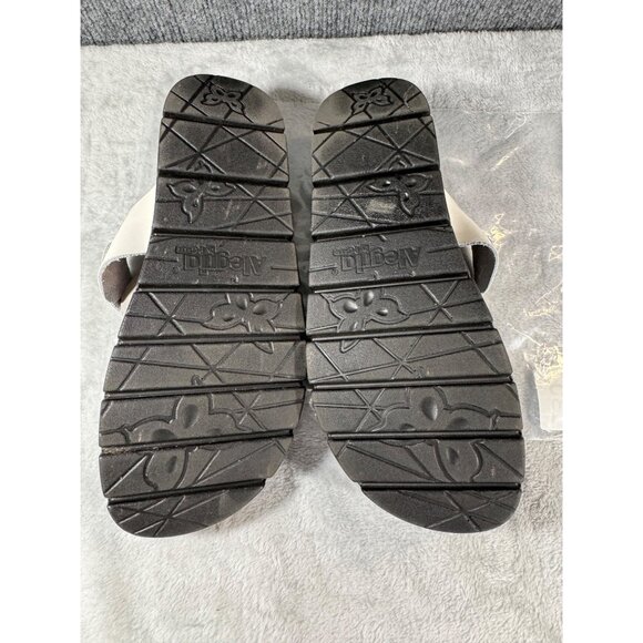 Alegria womens size 9  EURO 39 White Leather Sandals With Buckles slip on - Picture 5 of 16